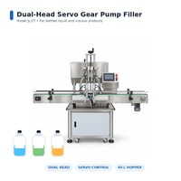 Machine de remplissage de liquides automatique à double tête avec pompe à engrenages servo JL-2T, emballage en bois