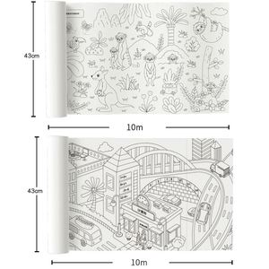 ของเล่นวาดรูปสำหรับเด็ก Zhorya ขนาด 10 เมตร กระดาษม้วนสำหรับระบายสี วาดภาพ ขีดเขียนบนผนัง แบบมีกาวในตัว สำหรับเด็ก - Product Image 6