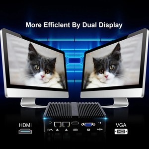 Hystou lõi kép N100 Mini PC thương mại không quạt 4USB 2lan 2com 2HD dp Máy tính để bàn máy tính văn phòng với Intel DDR4 RAM SSD AU cắm - Product Image 4