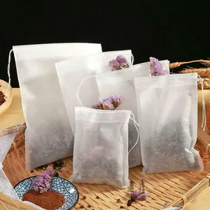 100 Pcs Tea Bag Coffee Filter Pouch Bag Coffee Tea Bag With Drawstring