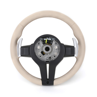 Volant sport M en cuir beige avec garniture en carbone forgé pour F10/F20/F30/M3/M4/M2/M5/F90/E90/E92 M6 M240i