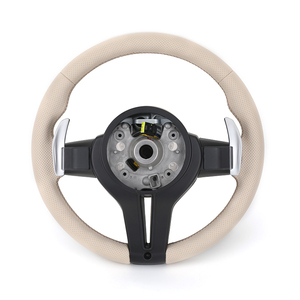 <span class=keywords><strong>Volante</strong></span> Deportivo <span class=keywords><strong>M</strong></span> de Cuero Beige con Detalles en Fibra de Carbono Forjada para F10/F20/F30/M3/M4/M2/M5/F90/E90/E92 M6 M240i - Product Image 2