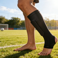Protège-tibias de football souples BSTW personnalisables avec logo, en EVA alvéolé anti-collision, manchon de compression réglable et respirant
