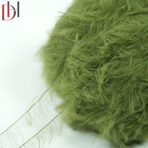 100% ナイロンフェイクファーヤーン8cmパイル高強度染め & 派手なパターンかぎ針編み & 織り服の装飾 - Product Image 3