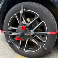Serrure de roue de voiture en acier Parking Garage Pince de verrouillage de pneu Ventouse 4 points Pinces de roue tenant le type de jante pour l'alignement des roues