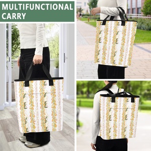 Hawaiian Flowers Design Polyester <b>Cooler</b> Tote <b>Backpack</b> Insulated Waterproof Thermal Custom Delivery <b>Backpack</b> with Handle - Product Image 6