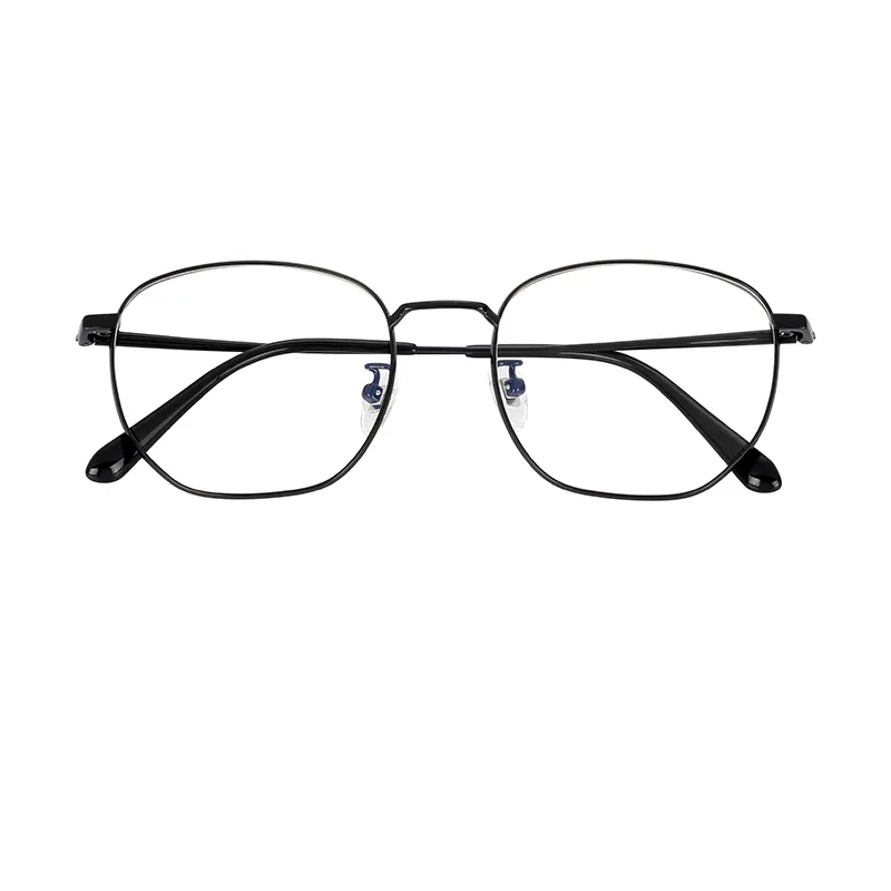 High Quality Pure Black Mens Titanium Full Frames Eyeglasses Wholesale
