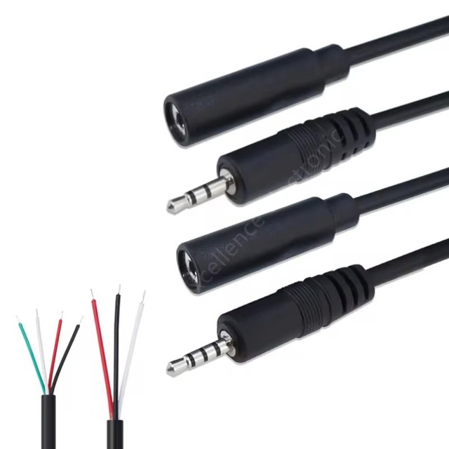 2.5mm Mono Stereo Audio Cable Male Female Plug Jack Connector 2/3Pin Extension Wire DIY Earphone Mic Repair Cable