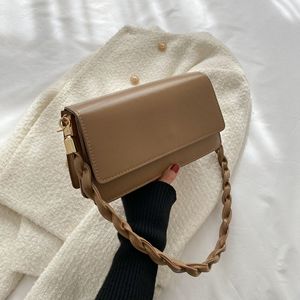 Tas selempang bahu Femme utama kantung murah E2516 untuk wanita tas ketiak kulit PU wanita lapisan ganda warna polos - Product Image 6