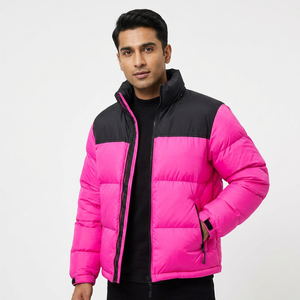 Abrigos acolchados con estampado personalizado, ropa de burbujas, cremallera, rompevientos, chaqueta cálida de invierno para hombre - Product Image 1