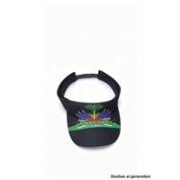 Casquette décontractée unisexe tendance en polyester 100 % avec impression numérique du drapeau d'Haïti, idéale pour l'été et ajustable