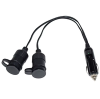 1to2 Car Cigarette Lighter Power Charger Adapter Cable Two-Way Socket Splitter Wire avec Female Sockets 10A Fuse Plug Connector
