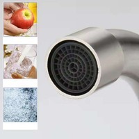 Robinet de cuisine mural contemporain en acier inoxydable à 2 trous, avec cartouche céramique, monocommande rotative, mélangeur eau chaude/froide
