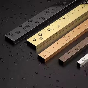 Profils d'extrusion en <span class=keywords><strong>laiton</strong></span>/aluminium en forme de U - Bordure de <span class=keywords><strong>carrelage</strong></span> imperméable, installation facile pour hôtel, appartement, bureau, sol - Product Image 3