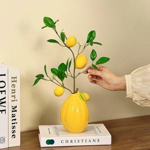 مزهرية طاولة من البورسلين بتصميم حديث من البورسلين محاكية لأزهار الليمون المحاكية للديكور وغرفة المعيشة والمكتب - Product Image 2