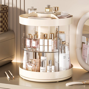 Rotating Cosmetic Storage Box Desktop Skincare Organizer With Partitions And Drawers For Home Use - Product Image 5