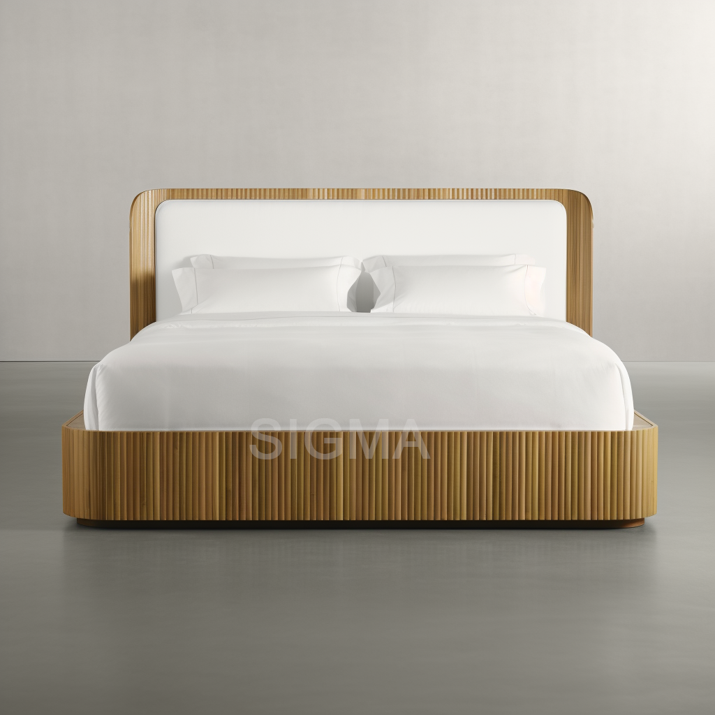 High-end solid wood Hotel home indoor furniture bedroom furniture Luxury upholstered beds double bed