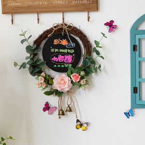 Creative Bois Rotin Petit Tableau Noir Tactile Salon Mur Ornements <span class=keywords><strong>Maternelle</strong></span> Restaurant Décor - Product Image 4