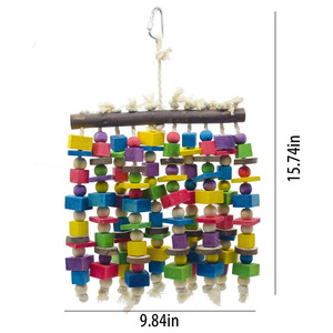 安全选择材料中型大型鸟类多色天然木块玩具宠物鹦鹉木制鸟类咀嚼玩具 - Product Image 6