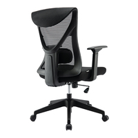 Chaise de bureau pivotante de direction en maille noire à dossier moyen, design moderne et luxueux, pour salle de réunion