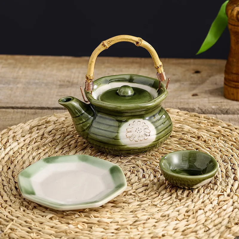 green tea cups kyusu teapot set
