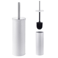 Ensemble d'accessoires de salle de bain blancs ronds avec petite poubelle 5L et porte-brosse WC WBR001+TBR015-C