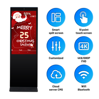 Tótem Publicitario con Soporte de Pie, Señalización Digital LCD, Kiosco para Comercios Minoristas, Reproductor Multimedia UHD 4K para Interiores, Cartel Publicitario Delgado Vertical