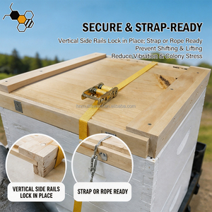 Coperchio Superiore per Arnia Migliabile Senza Bordo a Sbalzo, Coperchio da Viaggio Pronto per la Fissaggio della Cinghia per Lavori di Pollinizzazione delle Api - Product Image 3