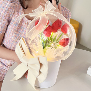 AYOYO festa della mamma regali stile <span class=keywords><strong>speciale</strong></span> tulipano acrilico Bobo palla rotonda fiore artificiale - Product Image 5