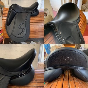 Silla de Doma de Cuero Duradera Más Vendida con Asiento Profundo Antideslizante, Paneles Acolchados Suaves y Árbol Ajustable para Montar a Caballo - Product Image 2