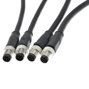 ขั้วต่อแบบวงกลม M8 แบบมีฉนวนป้องกัน 5/8 พิน ปลั๊กตัวผู้ IP68 กันน้ำ ขั้วต่อสายเคเบิลแบบหล่อขึ้นรูป ทองเหลืองชุบนิกเกิล - Product Image 3