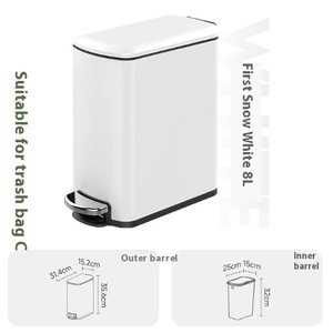 Nuevo <span class=keywords><strong>Cubo</strong></span> <span class=keywords><strong>de</strong></span> <span class=keywords><strong>Basura</strong></span> Rectangular <span class=keywords><strong>de</strong></span> Acero Inoxidable, Delgado <span class=keywords><strong>y</strong></span> <span class=keywords><strong>Alto</strong></span>, con Tapa <span class=keywords><strong>y</strong></span> Pedal, para Espacios Reducidos en Dormitorios <span class=keywords><strong>y</strong></span> Baños, Gestión <span class=keywords><strong>de</strong></span> Residuos Pequeños - Product Image 6