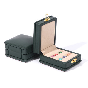 Light luxury Gem <b>Box</b> Genuine <b>Leather</b> <b>Jewelry</b> <b>Box</b> Support Wholesale And Customization Retro Style <b>Jewelry</b> <b>Box</b> - Product Image 3