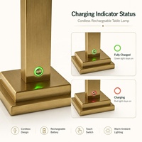 Lampe de table DC sans fil rechargeable, écologique et simple, pour restaurant, hôtel, bar, 5200 mAh, à intensité tactile, 3 températures de couleur, design moderne en tissu