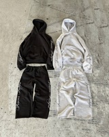 Conjunto Deportivo de Dos Piezas para Hombre, Transpirable, Estilo Urbano, para Otoño, con Sudadera con Estampado Serigrafiado y Pantalones Deportivos Holgados