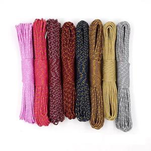 Robustes 100ft 7 Strang 4mm geflochtenes Zelts eil Camping Polyester Nylon Fallschirm schnur Gold Silber Link zum Klettern im Freien - Product Image 1