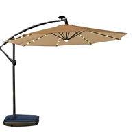Parasol d'extérieur à énergie solaire avec lumière pour villa, maison, cour, jardin, balcon, loisirs, parapluie banane imperméable