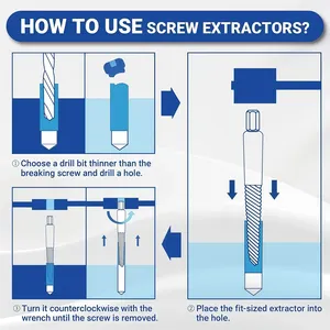 Juego de Extractores de Tornillos Profesionales con Mango en T de Acero con Alto Contenido de Carbono, 5 Piezas, con Logotipo Personalizado, Acabado con Chorro de Arena - Product Image 6