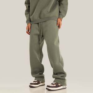Unisex 345G Heavyweight Casual Elastic Waistband Zipper Pockets <b>Jogger</b> for <b>Men</b> Sweatpants <b>Loose</b> Plus Size <b>Men's</b> Sweatpants - Product Image 2