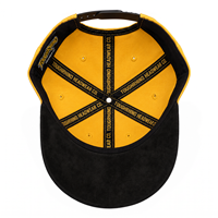 Gorra de Béisbol Personalizada de Alta Calidad, 6 Paneles, Amarilla y Negra, Visera Curva, Logotipo Bordado con Llama, Unisex para Adultos, Venta al Por Mayor, OEM, ODM