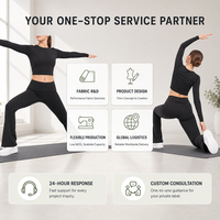 Pantalon de yoga évasé à taille repliable pour femme avec logo personnalisé, double usage, taille basse, coupe cloche, pour le yoga, les loisirs et le quotidien