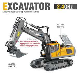 Excavatrice RC YIGONG BC1043 1/20 11CH, pelle mécanique 2.4G, modèle de <span class=keywords><strong>camion</strong></span> de chantier en alliage, simulation d'ingénierie - Product Image 2