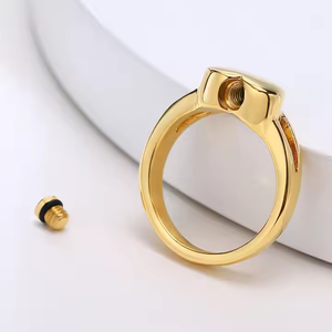 Zhongzhe Urn cincin untuk wanita hati cinta baja nirkarat dapat dibuka abu cincin peringatan kenang-kenangan hadiah cincin - Product Image 6