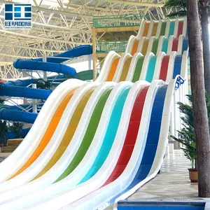 Wm escorregador de água de fibra de vidro arco-íris para parque aqua de diversões wangming felx