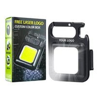 Senter Mini COB Terang Berbahan Aluminium Alloy, Dapat Diisi Ulang, Lampu Kerja LED Gantungan Kunci, Tipe C Magnetik Dengan Lubang Pemasangan Braket Pengait