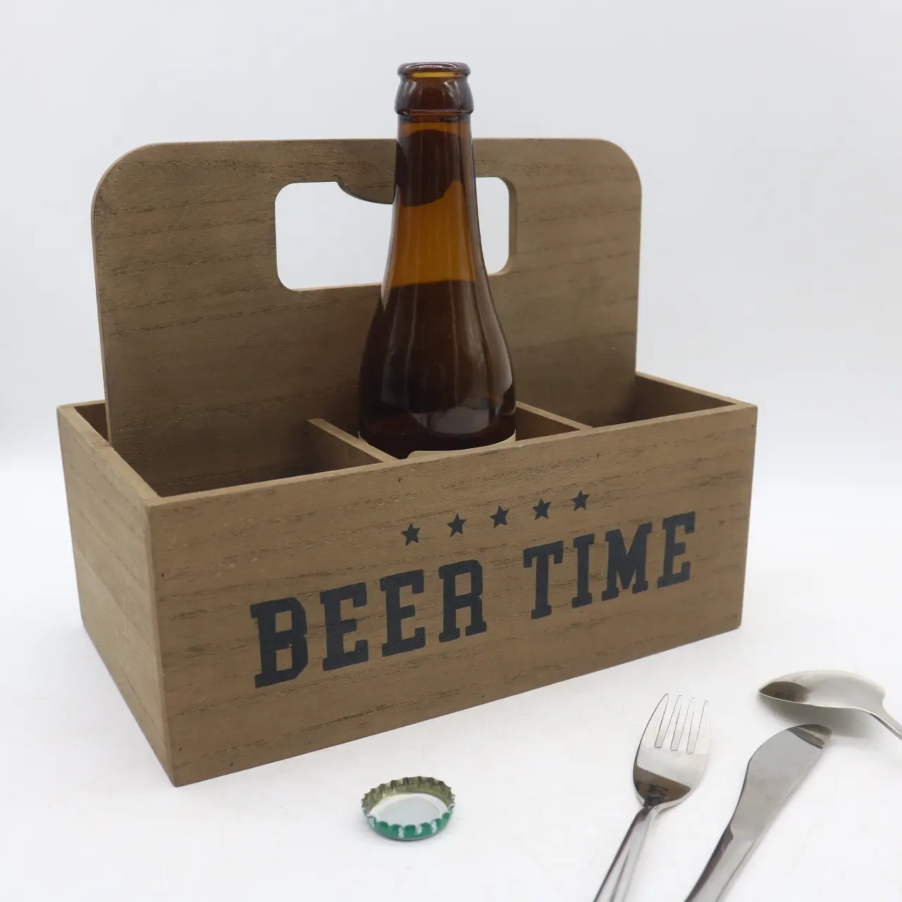 25x15x21cm Wood Wine Bottle Storage Box Wooden Beer Caddy Drinks Display Rack Holder For Beer