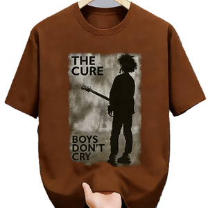 T-shirt graphique The Cure Boys Don't Cry Band, T-shirt pour fans de musique post-punk rock de Robert Smith. T-shirt oversize en coton à manches courtes, style streetwear, décontracté - Product Image 2