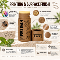 Tube en papier kraft biodégradable personnalisé pour baume à lèvres, emballage écologique en forme de cylindre pour déodorant en stick cosmétique