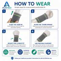 Manchon de compression pour le poignet avec ouverture pour le pouce, pour la rééducation et le soutien à la récupération