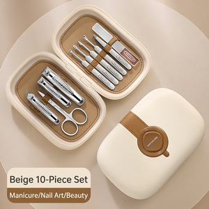 Ensemble d'outils de manucure et pédicure en acier inoxydable, 10 pièces, kit de coupe-ongles avec étui de voyage pour adultes et adolescents - Product Image 2